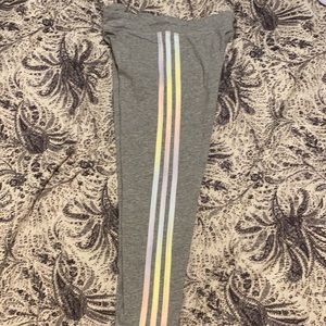 Adidas girls iridescent stripe leggings